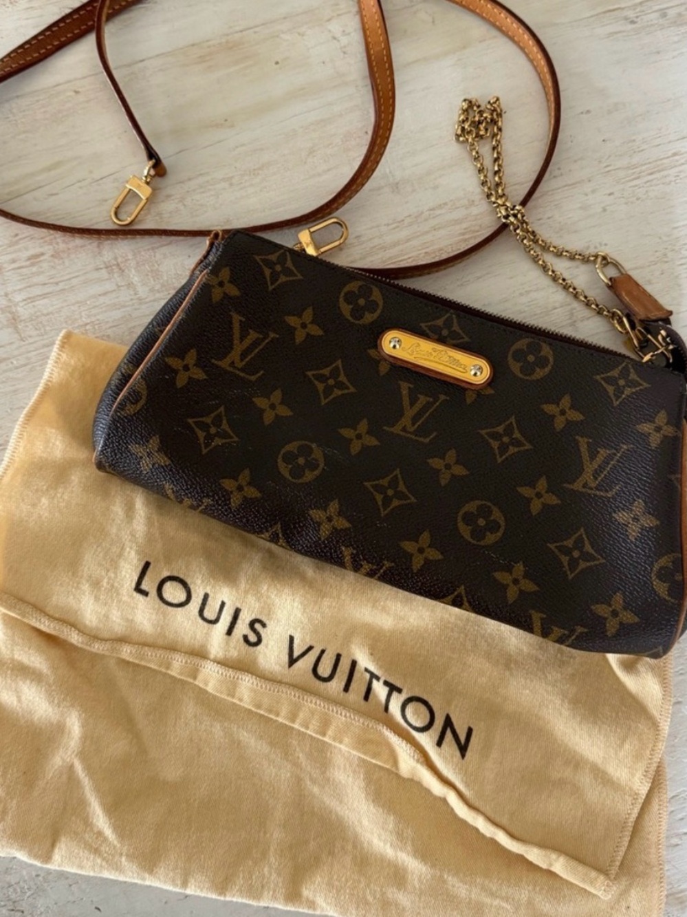 Louis Vuitton Monogram Canvas Crossbody with Gold Hardware